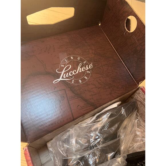 NWB Lucchese women's patent leather croc embossed mule slides w/ 3" heel. Sz 7.5 - Picture 4 of 11